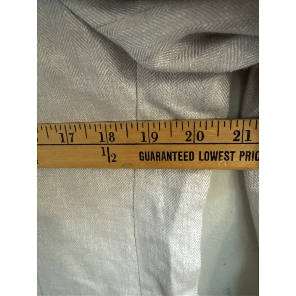 Alan Flusser Mens M Tan Linen Blend Sport Coat Blazer Paisley Lined Office
